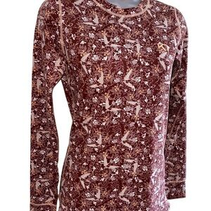 Kari Traa Brown and Cream Floral Top